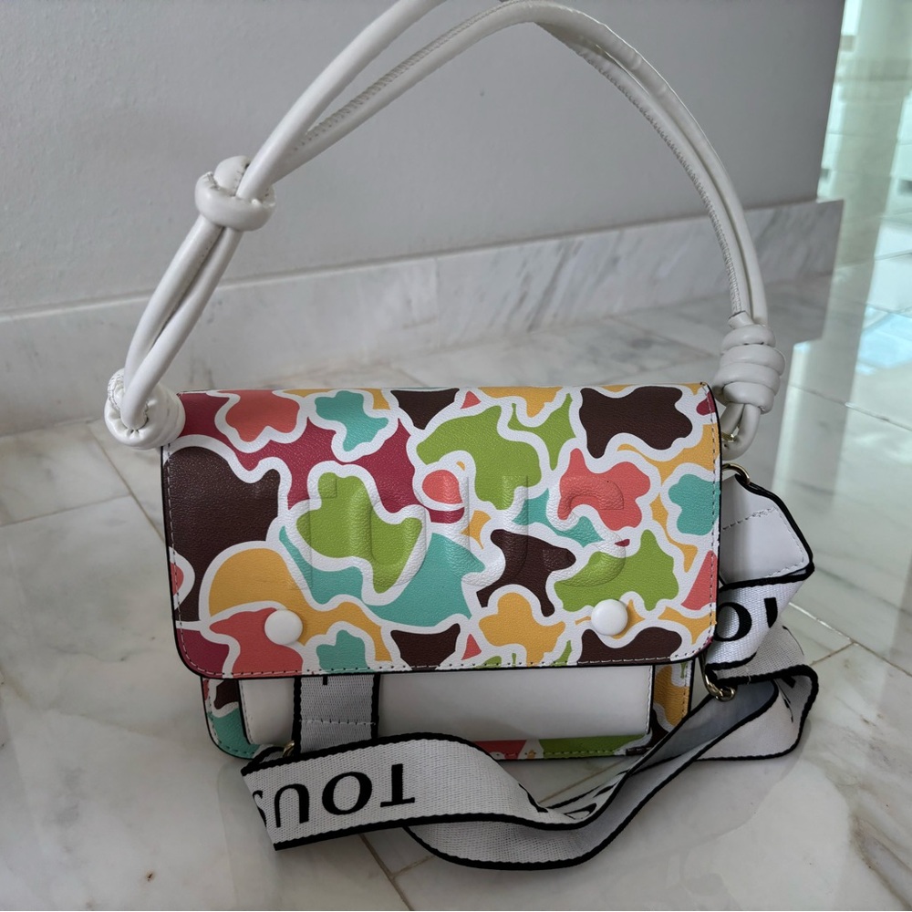 Tous White and Red Crossbody Bag with Butterfly Design
